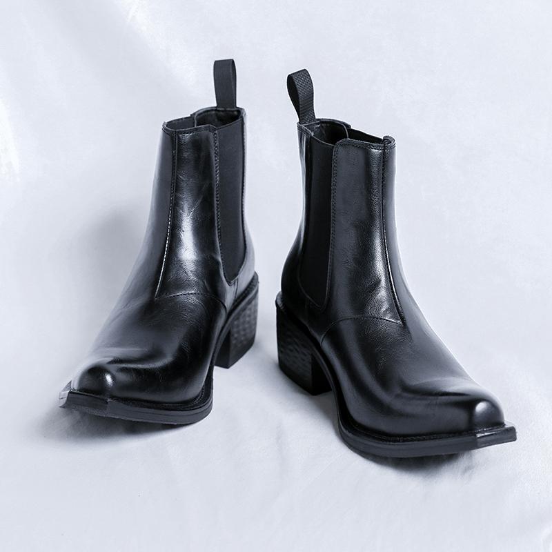 Fashion Brand British Style Business Boots Men Genuine Leather Chelsea Boots New Casual Leather Outdoor Office Shoes Big Size:38-46Boots