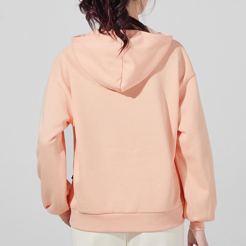 Puma Embroidered Knit Pullover Hoodie Women Tops Blush 848251-27