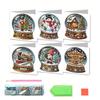 6 Pcs DIY Rhinestone Art Painting Cards Christmas Greeting Card Making Kit with Envelopes 5D Snowman Cat Deer Rhinestone