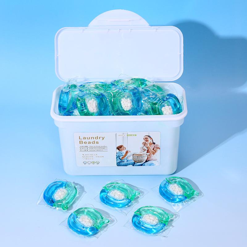 Five-in-One Laundry Pods: Long-Lasting Scent, Stain Removal, Softening, and Concentrated Detergent Beads.