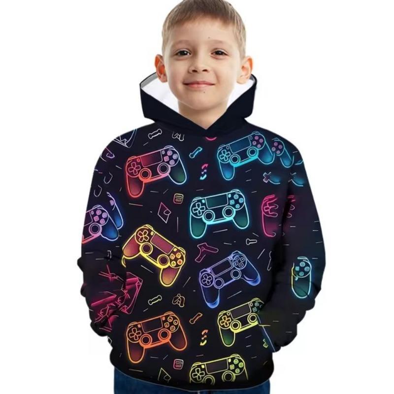 Retro Sporty Cartoon Hoodies Daily Harajuku Kawaii Comfortable Streetwear Vintage Kids Sweatshirts Autumn Winter Clothes