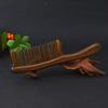 Green Sandalwood Carved Long-Handled Massage Comb for Women