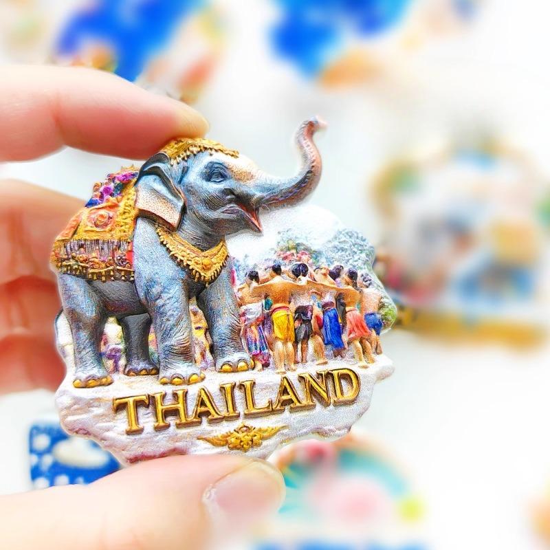 Thailand Refrigerator Stickers Bangkok Souvenirs The Songkran Festival Lotus Fridge Magnets Home Decoration Wedding Gifts