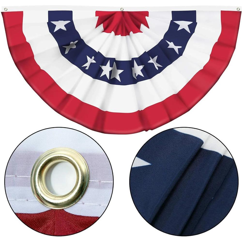 Independence Day Decoration Outdoor Garden Decoration Fence Fence Pendant Fan Flag Hanging Happy Easter Banner Sign Wall Banner