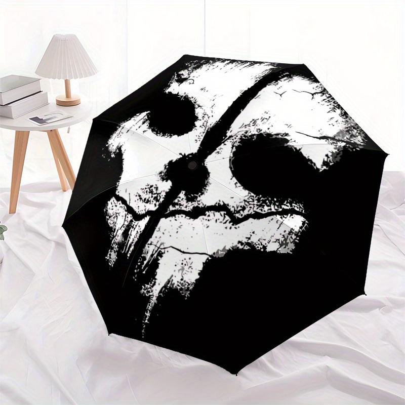 1pc Skull Automatic Opening/closing Umbrella, Foldable Sunshade, Perfect Gift for Friends, Durable Plastic Handle yy250808063