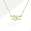 Micro Paved Zircon Infinity Heart Mobius Pendant Necklace Elegant Versatile Fashion Jewelry For Women