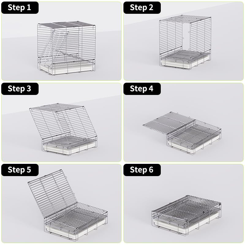 Bird Cage, Stainless Steel Transport Cage, Foldable Bird Cage, Bird Carrier Case, Medical Use, Sunbathing, Birdhouse, Small Bird, Transport, with Food
