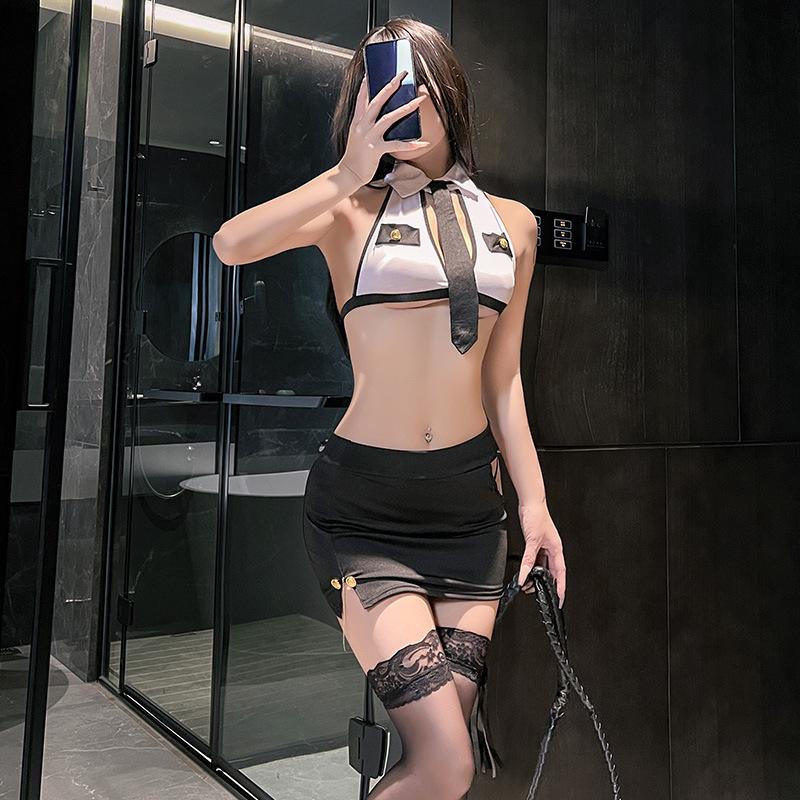 Sexy Lingerie Women's Sexy Tight Hips Secretary Uniform Seduction Perspective Teacher Suit Women's Suit