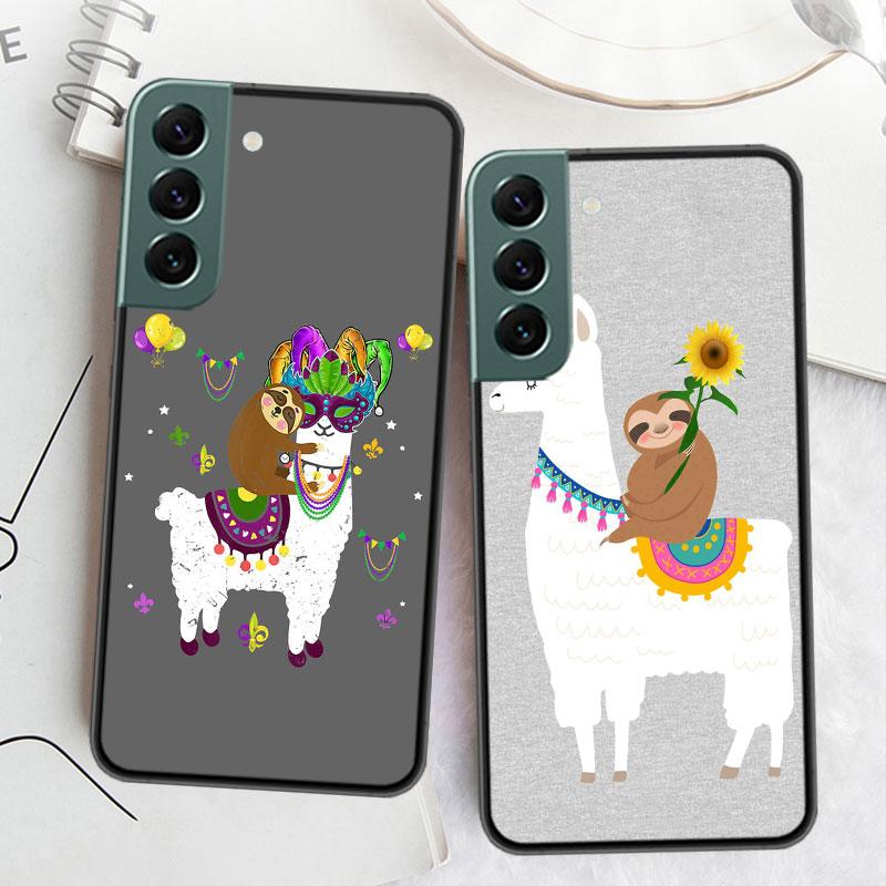 Cute Cartoon Llama Phone Case For Samsung Galaxy A12 A22 A32 A42 A52 A72 A54 A34 A24 A14 A73 A53 A33 A23 A13 5G F52 F62 Cover Sh
