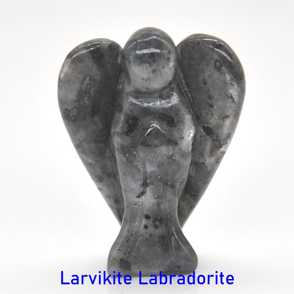 1.5" Guardian Angel Figurine Natural Healing Crystal Statue Home Stone Decor Study Craft Gift Trinket Room Ornament