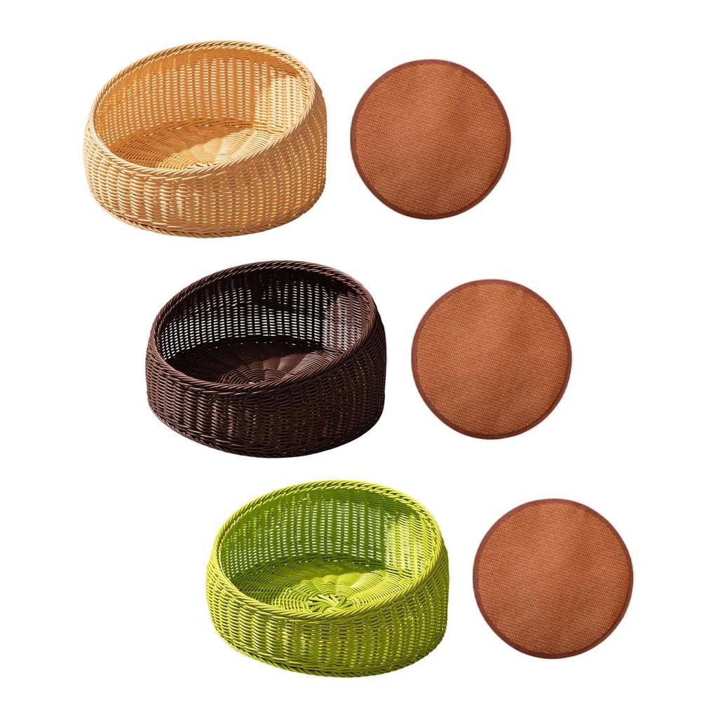 Polootevřené kočičí hnízdo Odolné proti opotřebení Všechna čtyři roční období Pletený kočičí košík na spaní