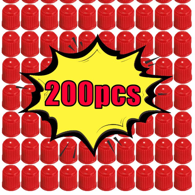 200pcs Wheel Tire Valve Caps Tyre Rim Stem Covers Airdust Waterproof for Car Automobiles Motorcycles Trucks Bikes 6 Colors