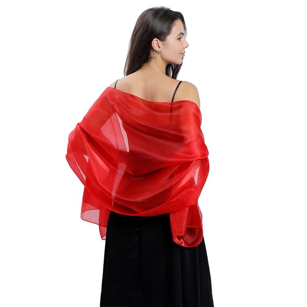 Châle de Mariage Couleur Pure Élégant Capes de Fête Décoration Écharpe Simple Châles Enveloppants pour Femmes Mariée