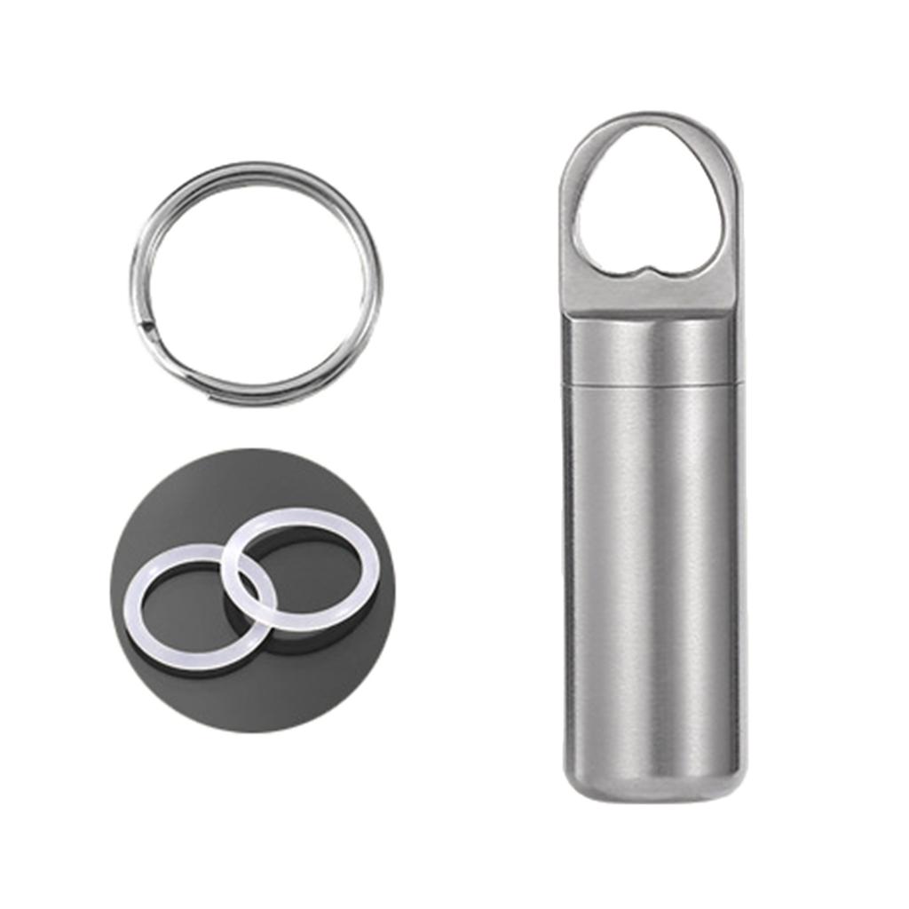 Pocket Pills Case Holder Waterproofs Titanium Pills Box Keychains Portable Seal Medicine Storage Bottles Enduring