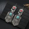 Thai Style Retro Tassel Earrings Zinc Zinc Alloy Ethnic Style Ear Studs Rhinestone Pearls Ear Drop  Banquet