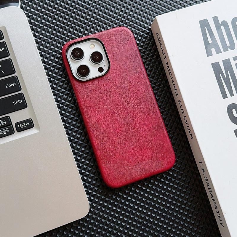 Applicable To iPhone16 Crazy Horse Leather Pattern Magnetic Mobile Phone Case Apple 15 All-inclusive Anti-drop 14 Leather Wireless Charging Protection