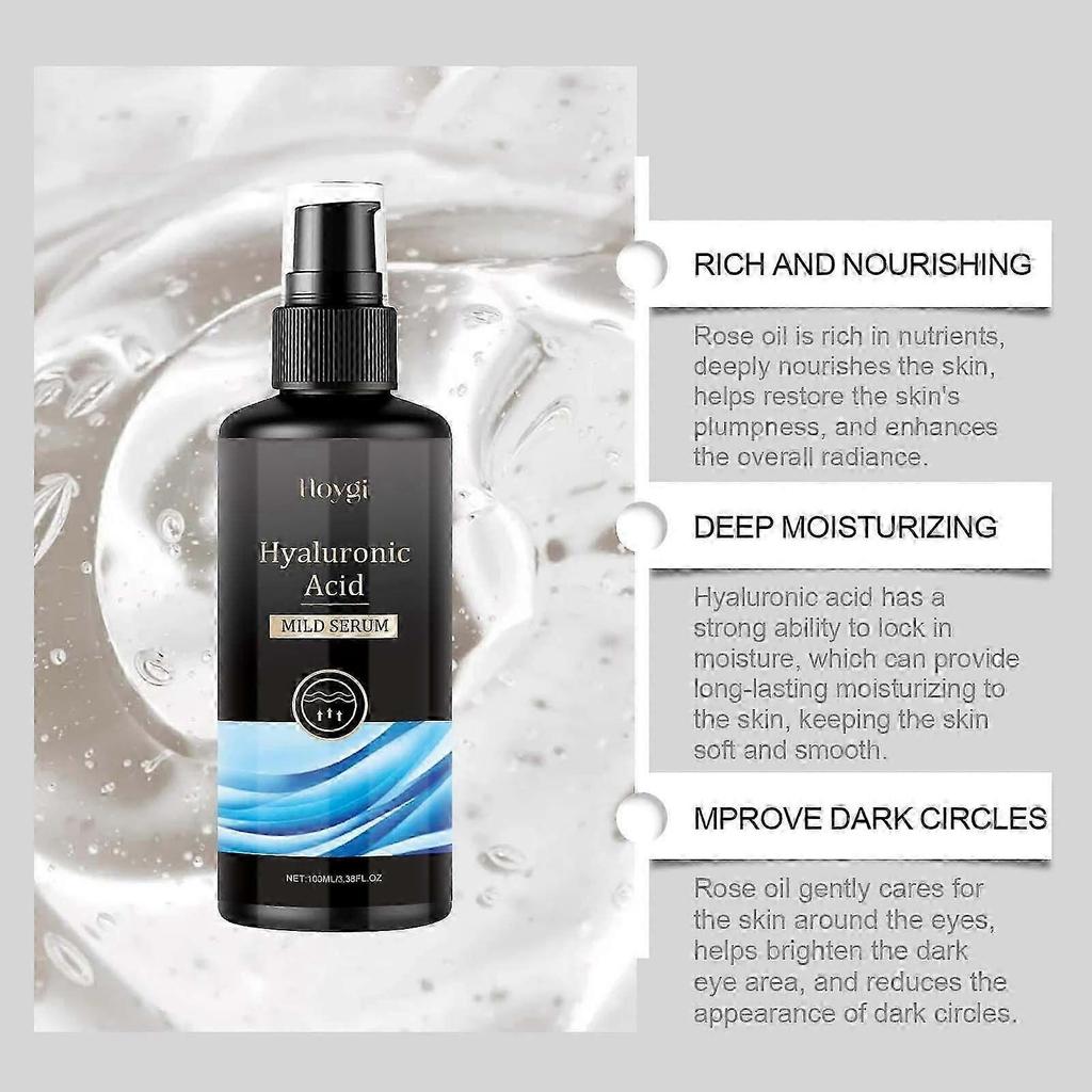 100ml Hyaluronic Acid Serum ,Facial Care for Men and Women,Anti-aging Hyaluronic Acid Serum with Rose oil
