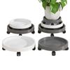 Mobile Flower Pot Tray with Universal Wheels – Green Plastic Plant Base