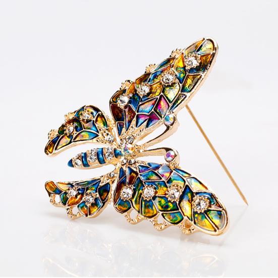 Butterfly Rhinestone Colorful Metal Lapel Brooch Pin Jewelry Women Gift