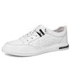 Fashion Genuine Leather Casual Men Shoes High Quality Classic White Hollow Out Men's Versatile Sneakers Flats Comfortable Mens Shoes