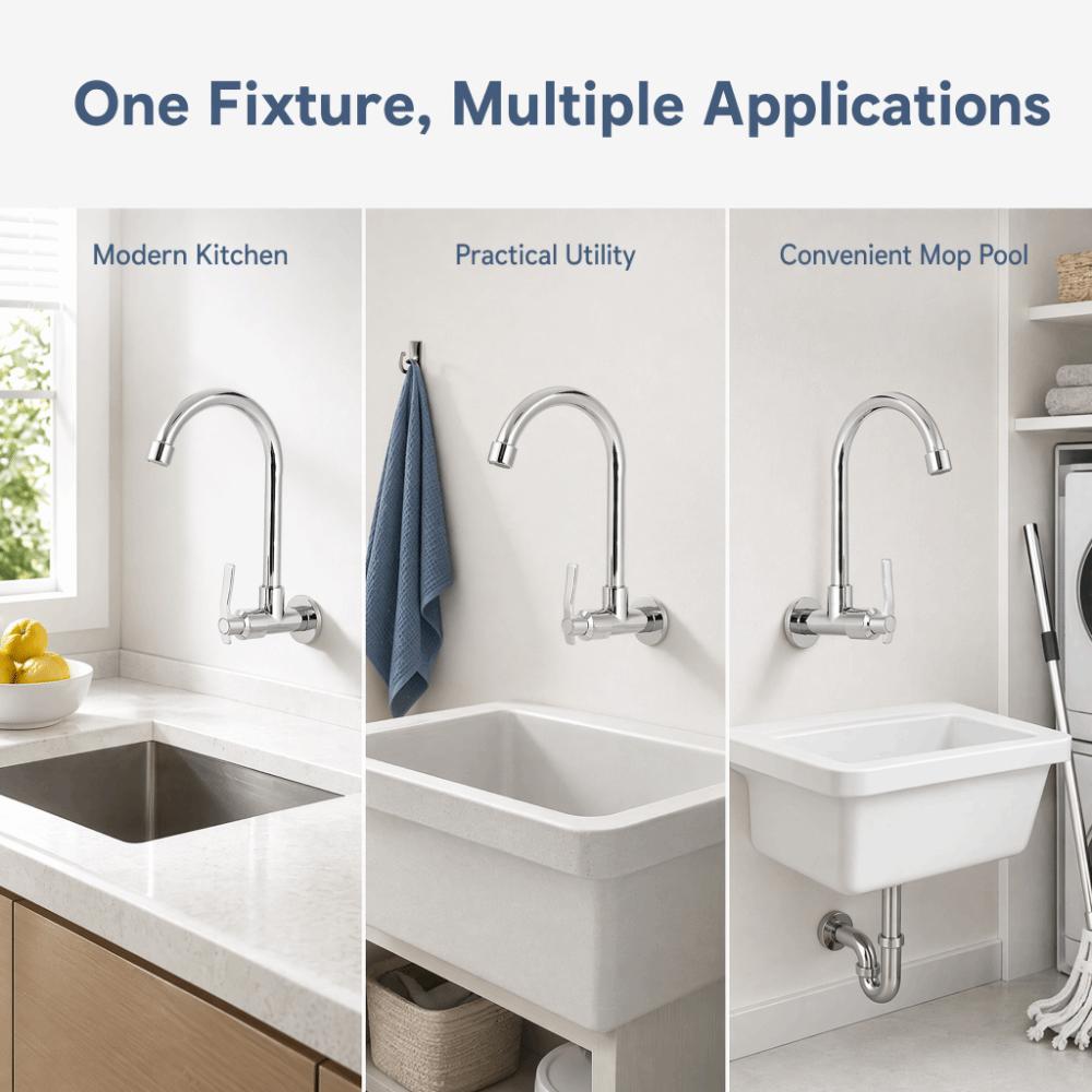 Single Cold Water Faucet G1/2in Connection Water Tap Durable Faucet Tap Laundry Room