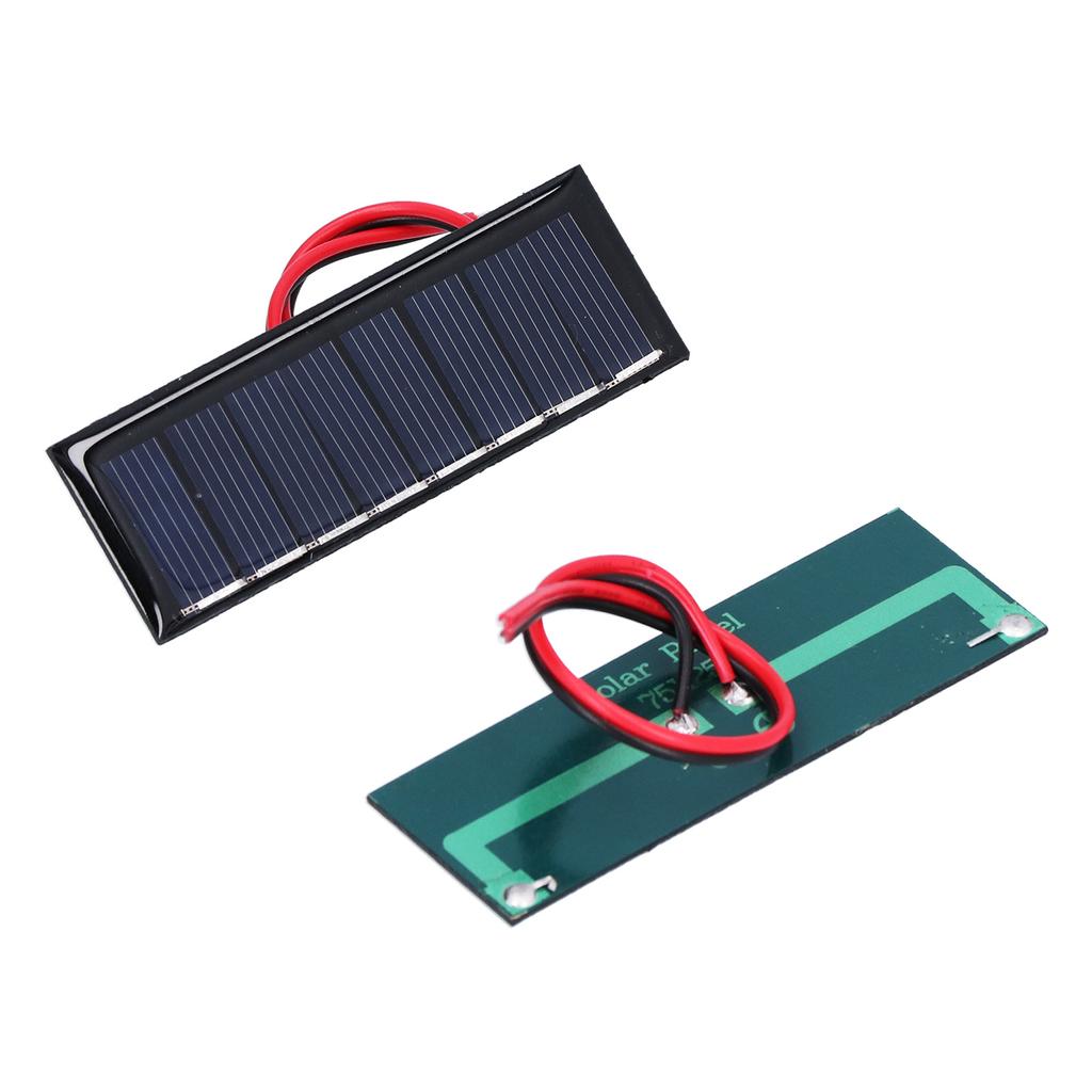 2Pcs 0.2W 4V Solar Panel with Electronic Wire Polysilicon Solar Board for Science 75x25mm