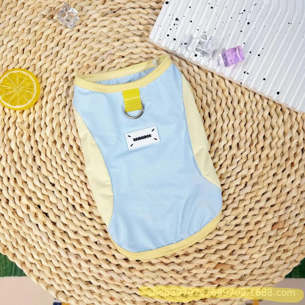1pc Thin Cooling Dog Vest Breathable Mesh Summer Pet T Shirt Sunscreen Puppy Clothes With Buckle Fashion Pet Costumes