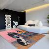 Teppich im Pop-Art-Stil für Wohnzimmer Abstrakte Dekoration Zuhause Sofa Flauschiger Plüschteppich Schlafzimmer Lounge Rutschfeste Bodenmatte Faltbar