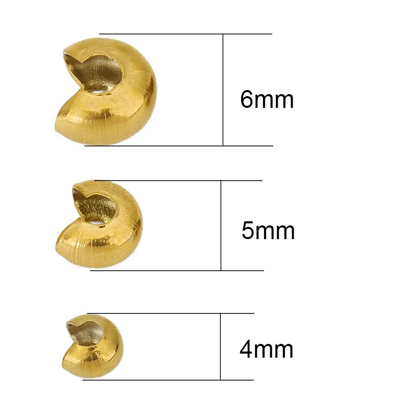 20 Piezas Acero Inoxidable PVD Nunca Se Desvanece Cubierta de Terminales de Engaste 4 5 6 mm Cuentas Espaciadoras Tope Para Fabricación de Collares Pulseras Joyería