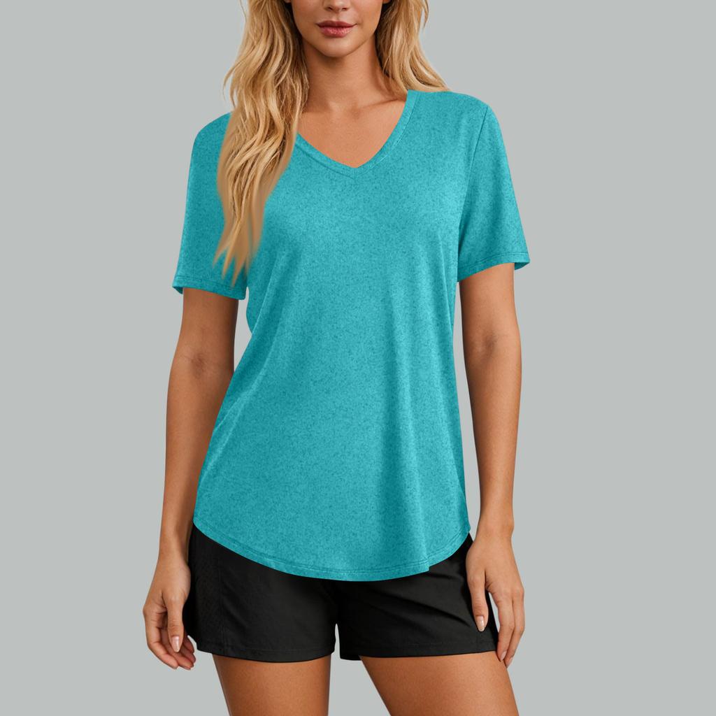 Women's Casual V-neck Short Sleeved -shirt Fashion Top