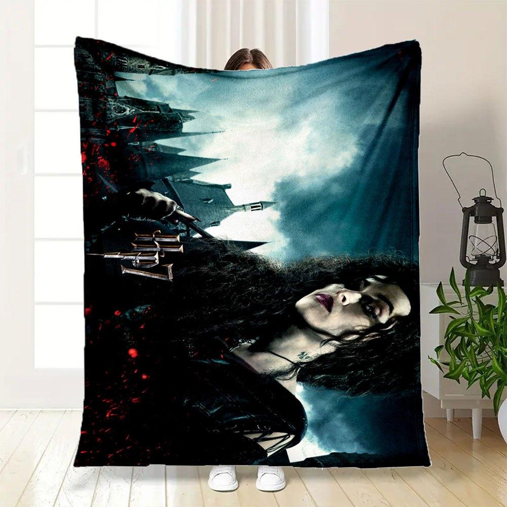 Vampire Gothic Castle Wall Art Print PosterBlanket Flannel Throw Blanket for Sofa, Bed, Travel, Camping, Office, Couch, Chair