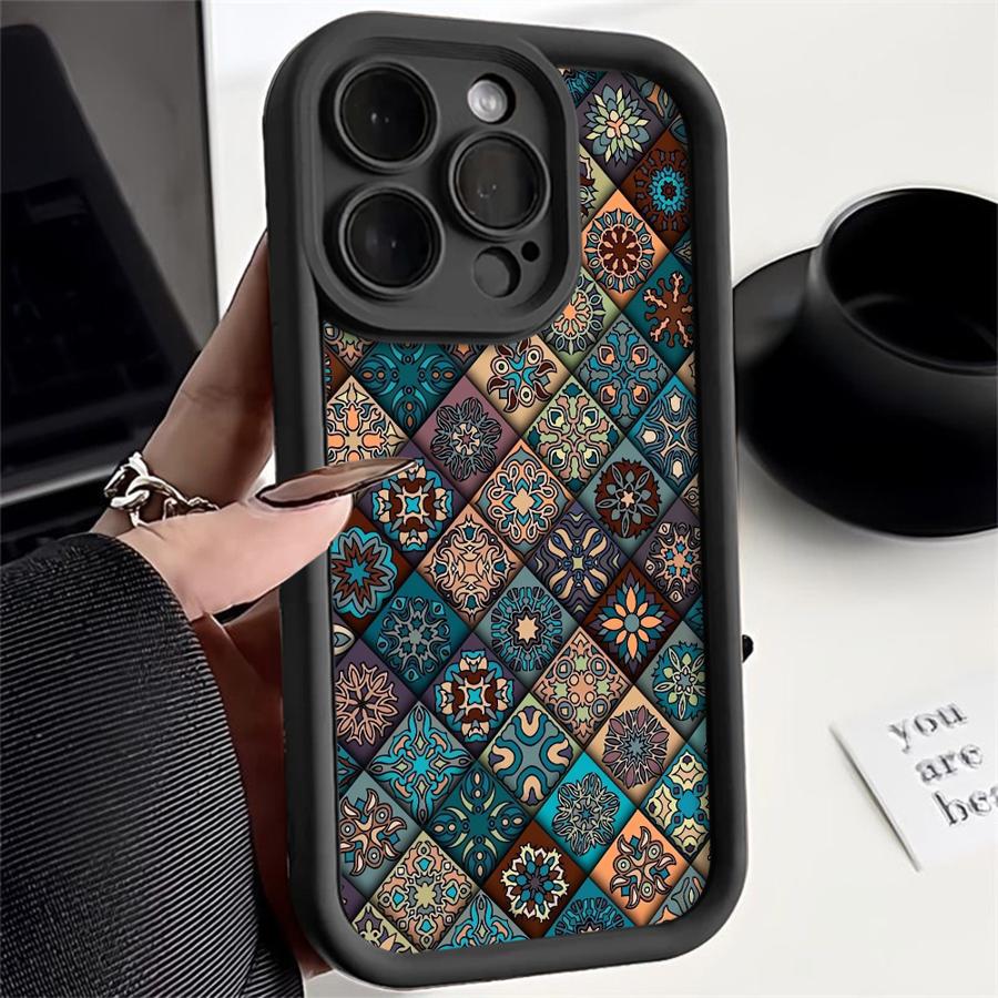 Retro Bohemian Style Phone Cover Case for iPhone 17 Pro Max 17e 16 12 Pro 14 13 11 Air 15 Plus