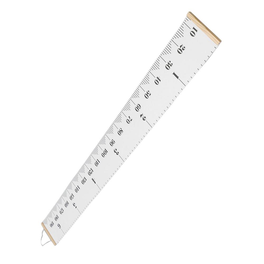 Pine Wood Canvas Height Measuring Ruler Dual Scale Mark Home Growth Recording Chart Family Bedroom