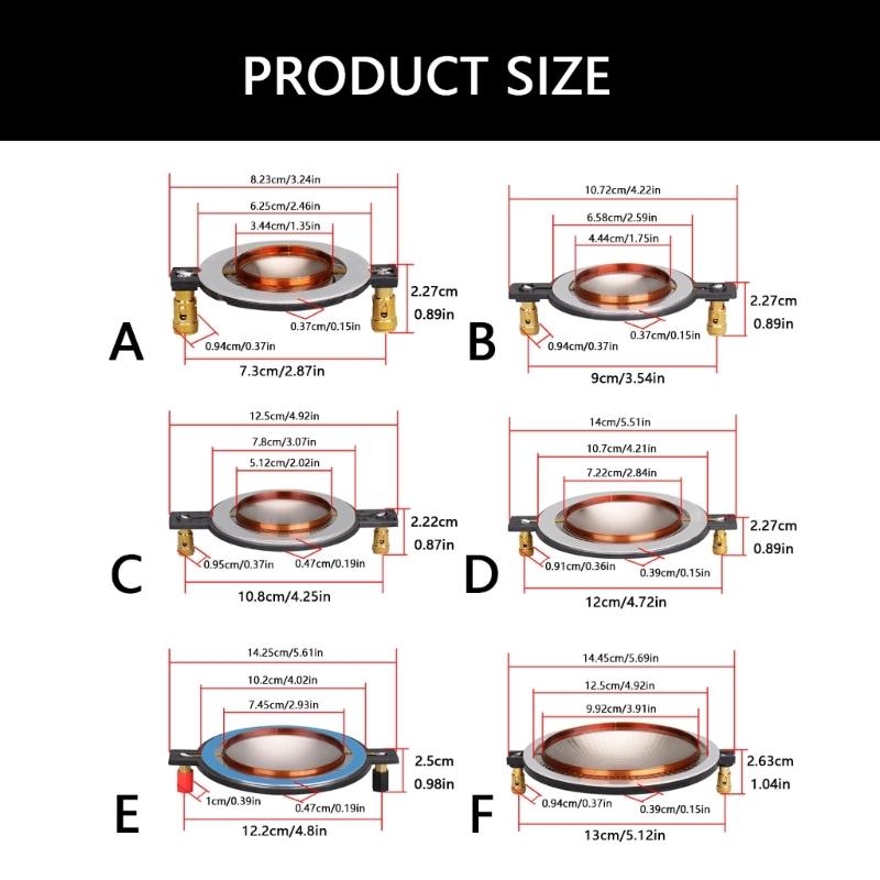 Diaphragms Titaniums Film Tweeter Voice Coil Membranes for Enhances Performances Horn Driver 34/44/51/72/75/100mm