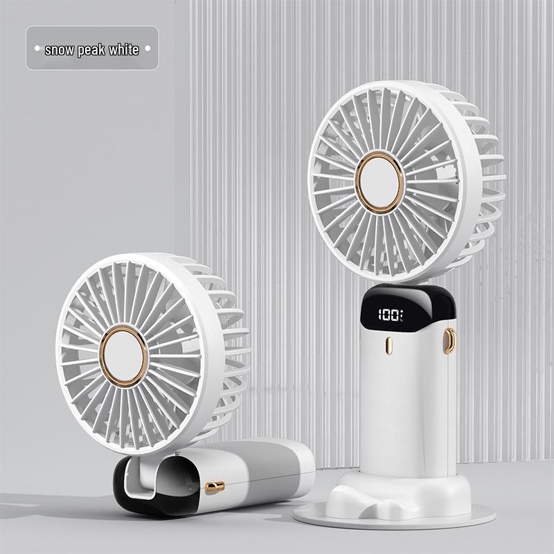 Custom Mini Handheld Fan: Portable, Foldable, USB Rechargeable with Digital Display