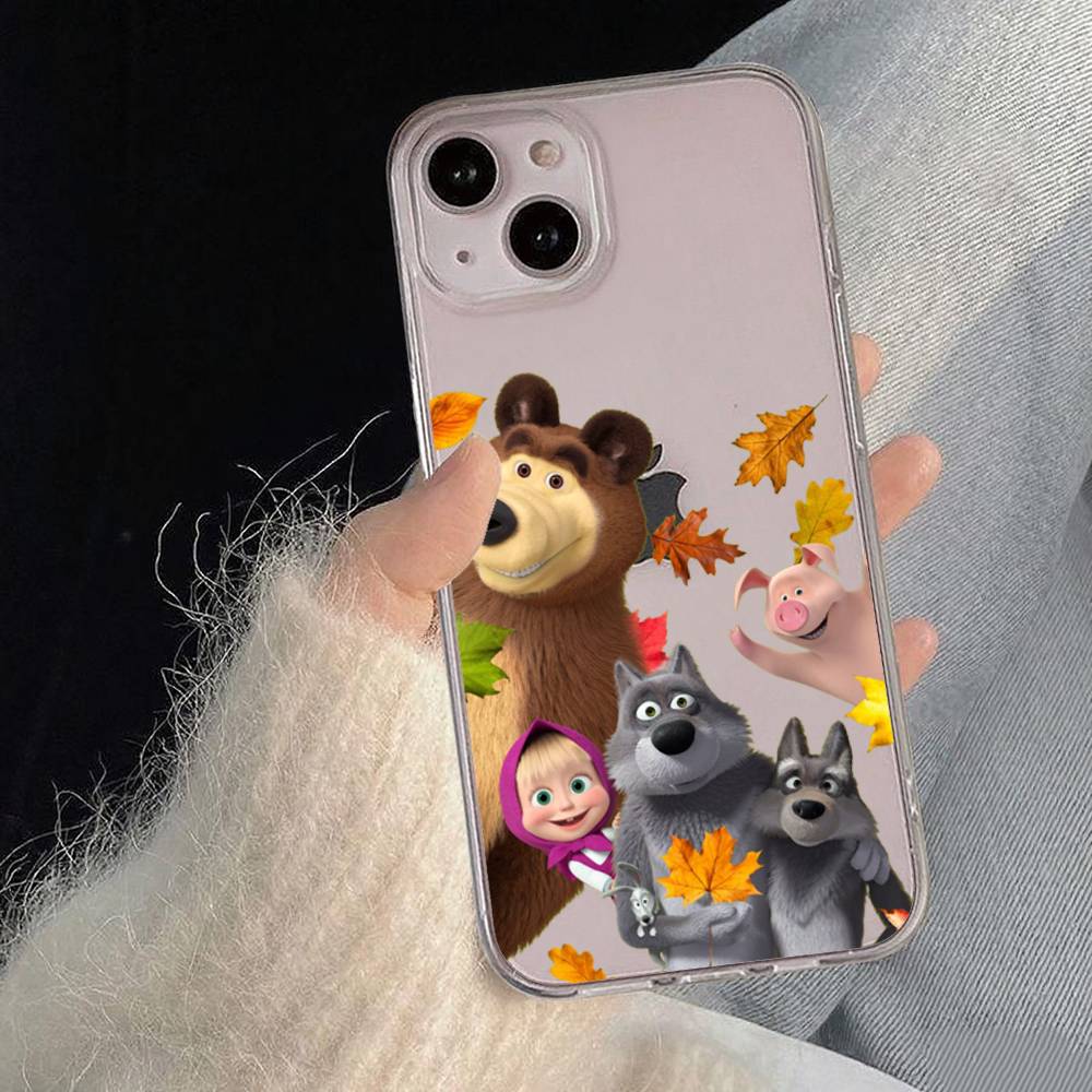 Phone Case Masha And The Bear For Samsung A57 A07 A36 A26 A56 A16 A06 A55 A35 A25 A15 A05 A54 A34 A24 A14 A13 Clear Back Cover