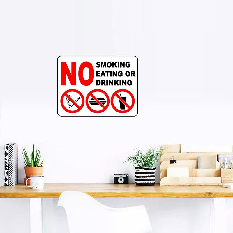 Prohibition Signs for Smoking Eating and Drinking Wall Stickers Door Bedroom Living Room Creative Waterproof Decoration Decals Sticker M231