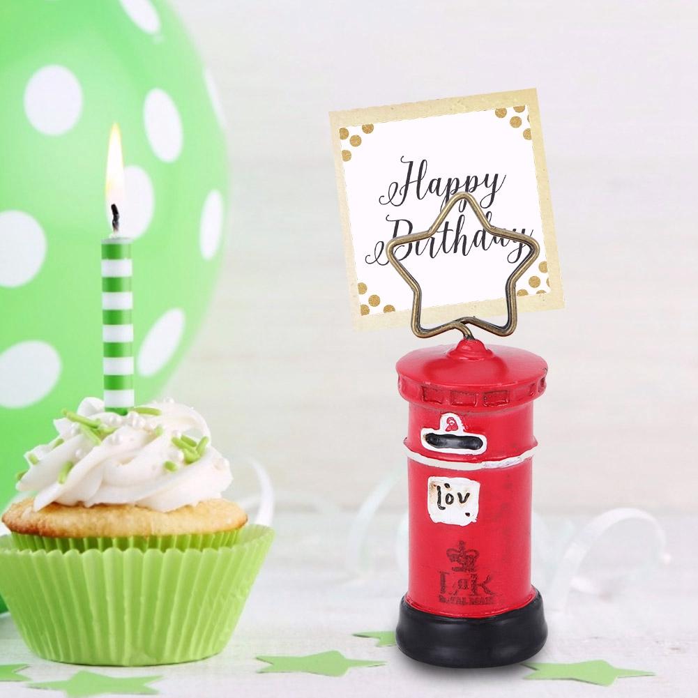 Милый почтовый ящик Смола Карточка для заметок Фото Металлический зажим Держатель для записок Декор для дома Поделка DIY Красный 599₽