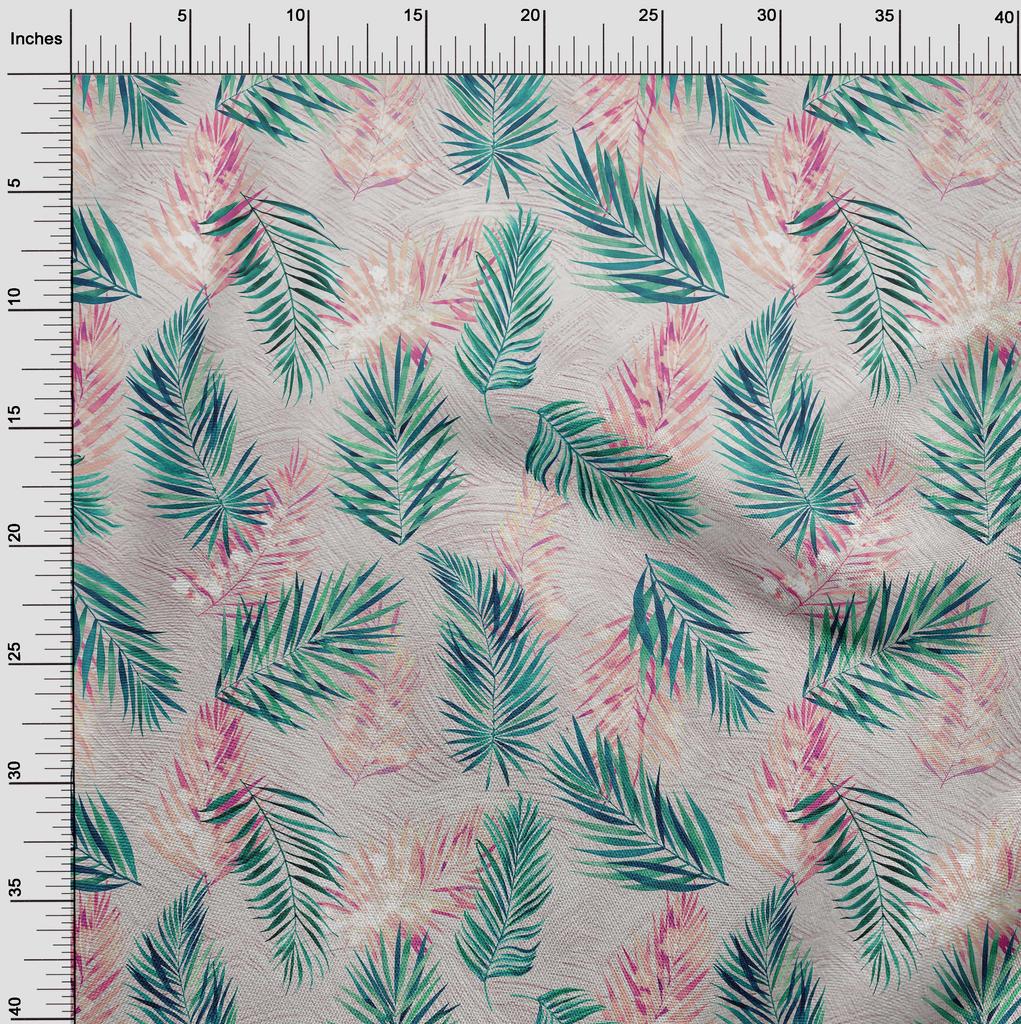 oneOone Cotton Flex Green Fabric Tropical Leaf Quilting Supplies Print Sewing Fabric By The Yard 40 Inch