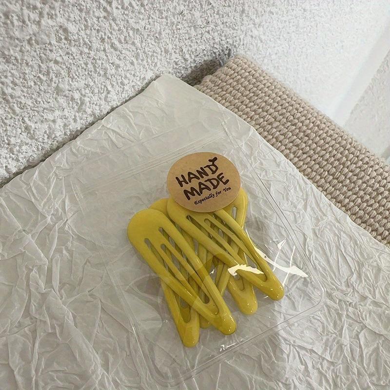 Waterdrop Shape Hair Clip Solid Color Bangs Clip Milk Coffee BB Hairpins Handmade Kids Girls Side Clip Hair Accessories