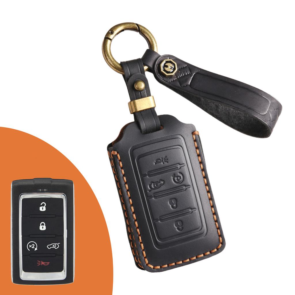 Key Protective Cover for JEEP Jeep 21-25 New Key Leather Car Cowhide High-end Bag