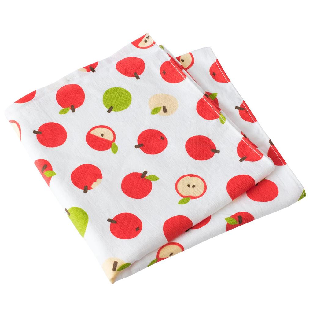 Bloom Gauze Touch Bath Single Senshu Made in Japan Fruit Towel, Item, Towel, Quick-Drying, Lightweight, Thin, 100% Cotton, (Dot Apple)