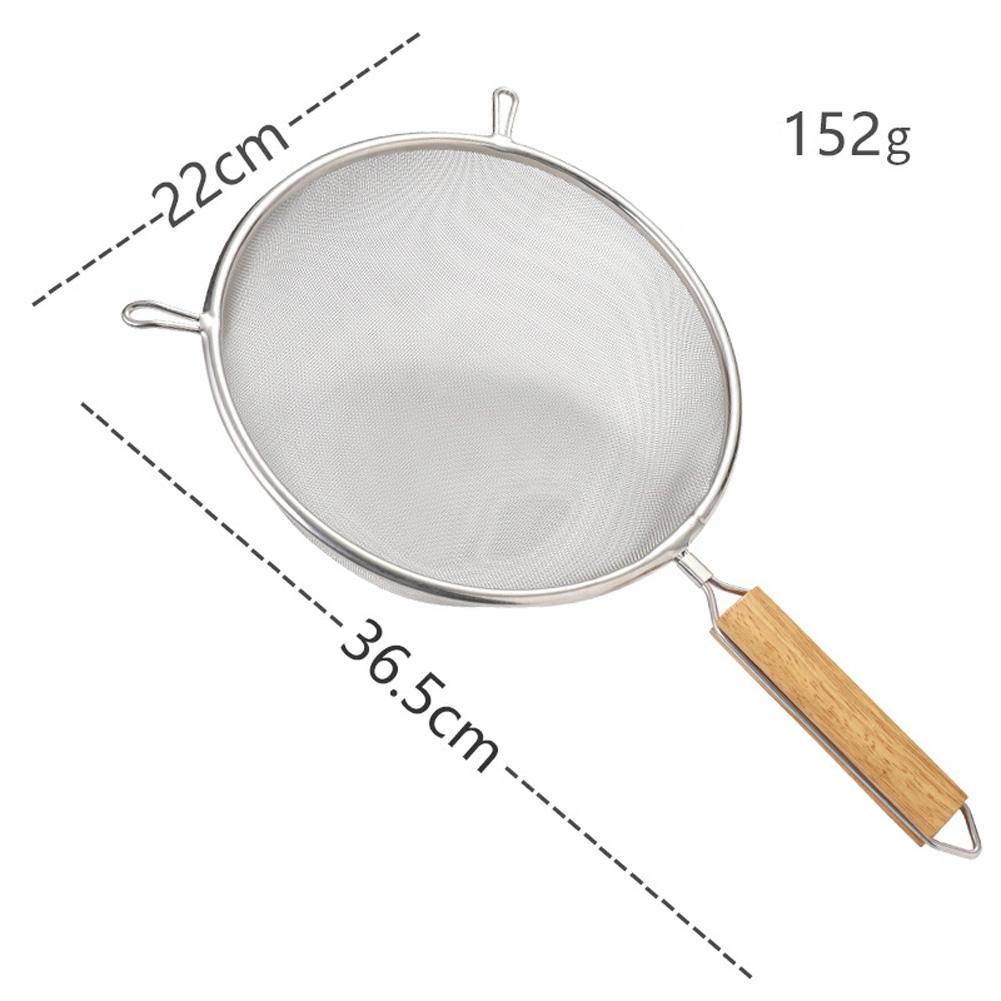 Stainless Steel Large Filter Screen with Wood Handle Deep Fried Scoop for Home Kitchen Cooking