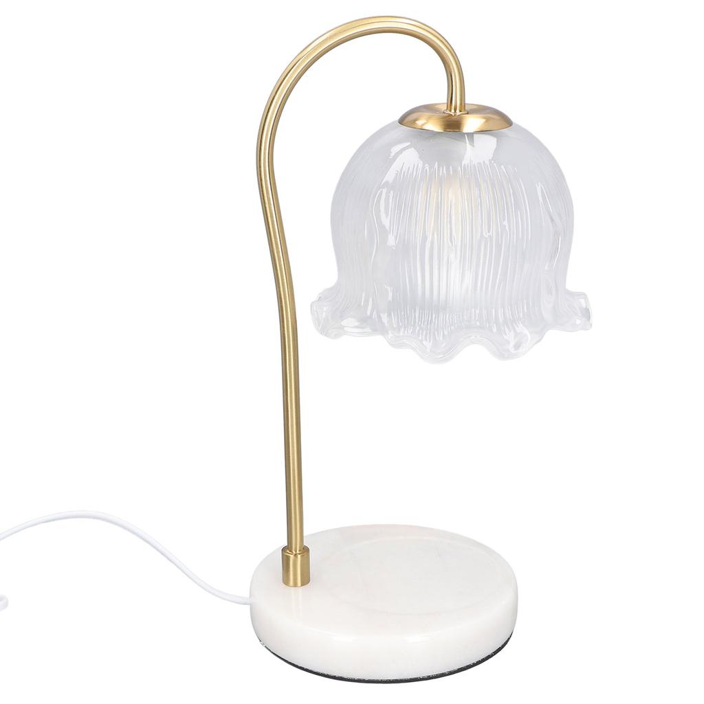 Candle Warmer Lamp Glass Marble Dimmable Electric Fragrance Candle Melter with 2 Bulbs for