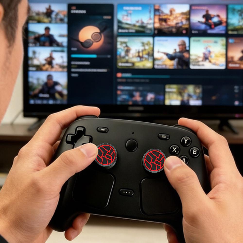 Soft Silicone Thumbstick Grips for Steam Controller 2 1:1 Mold Fitted Anti Slip Cover for Gaming Comfort