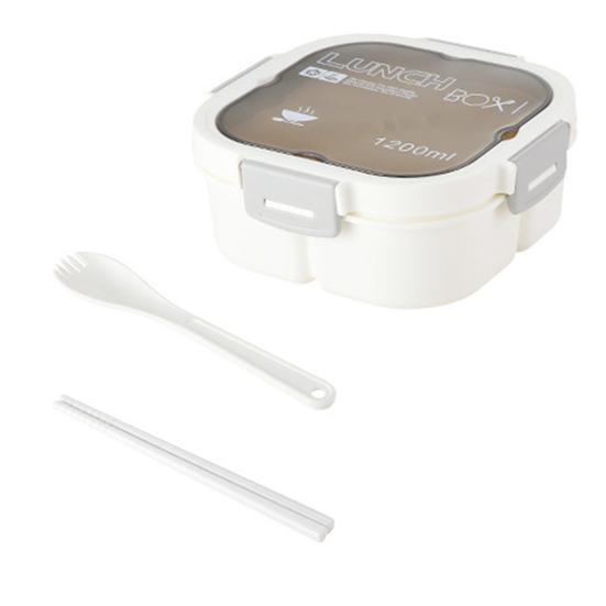Герметичный ланч-бокс с тремя отделениями, качество еды, микро-обогрев, студенты Бенто белый