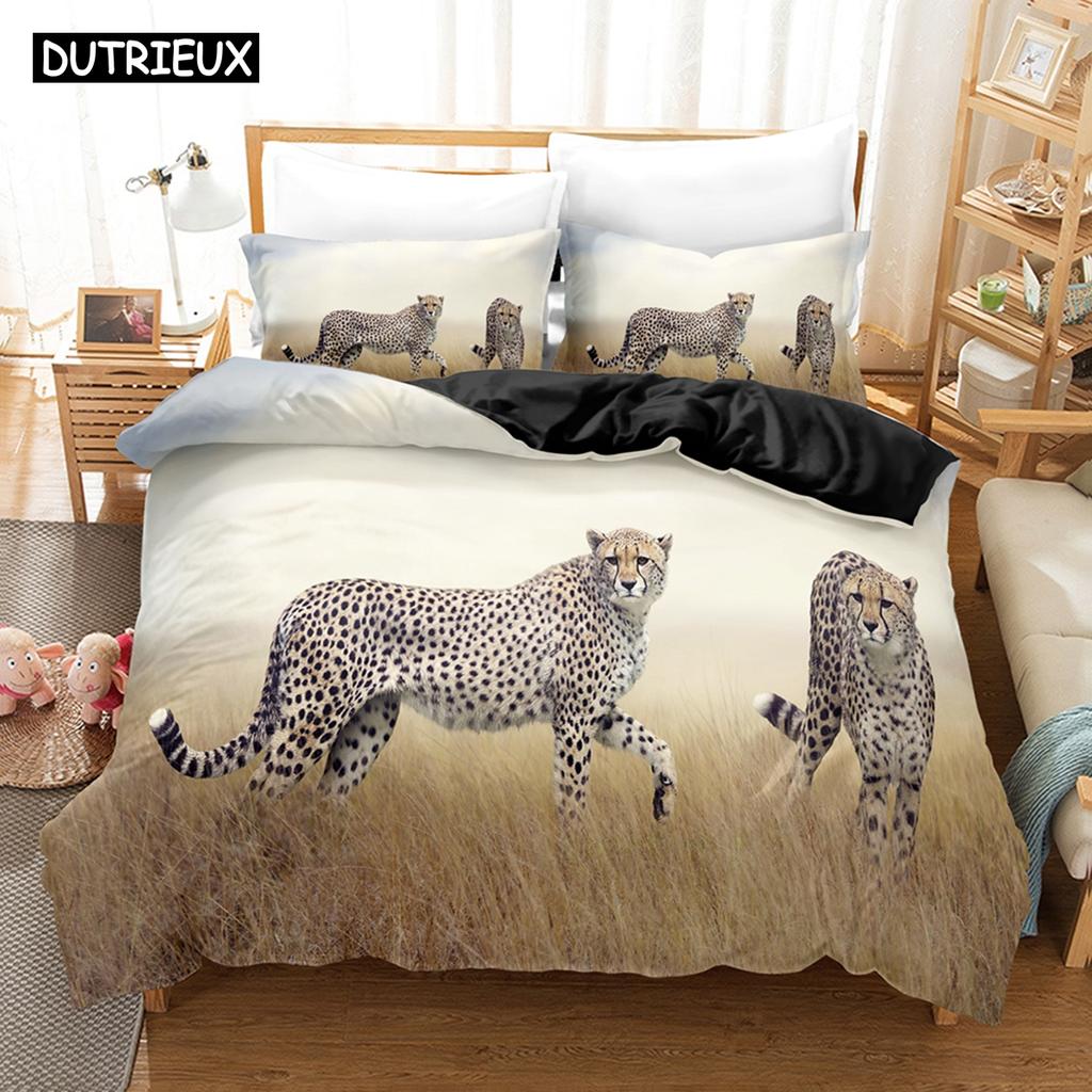 Set Biancheria da Letto 3D Il Leopardo Set Copripiumino Con Federe Letto Singolo Matrimoniale Queen King Biancheria da Letto