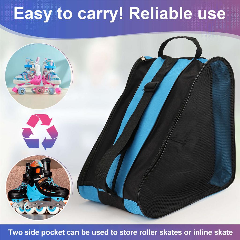 BAAU Roller Bag Roller Skates Backpack Roller Skates Shoulder Bag Three Layer Bag Double Net Bag Can Be Carried