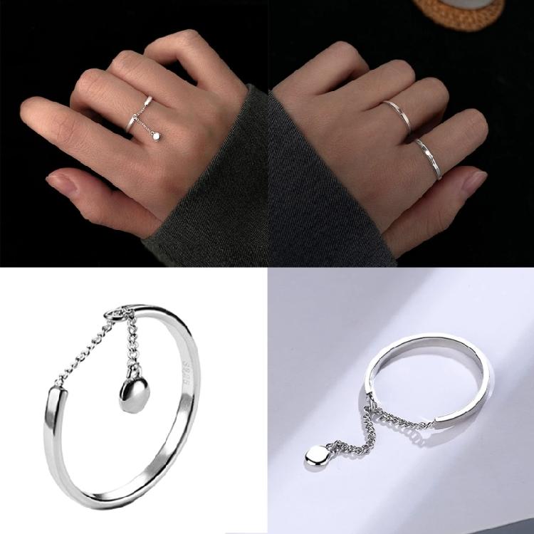 Open Rings Tassel Chain Promise Ring Finger Band Fashion Jewelry for Women Girls