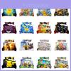 Conjunto de Capa de Edredom Pikachu Desenho Animado Anime Design Impressão Digital 3D Roupa de Cama Conjunto de 3 Peças